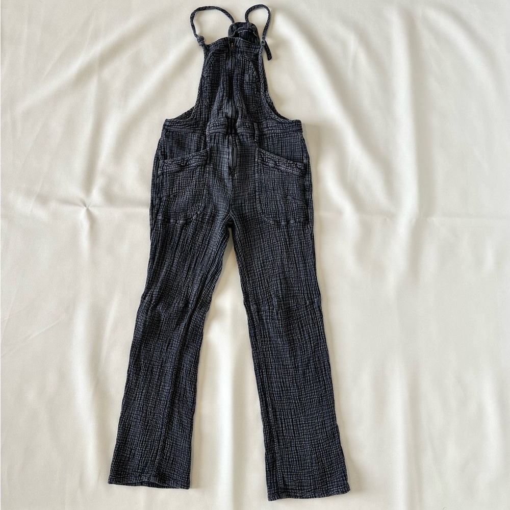 Pilcro and the Letterpress Gray Jumpsuit Adjustable Straps Full-Length